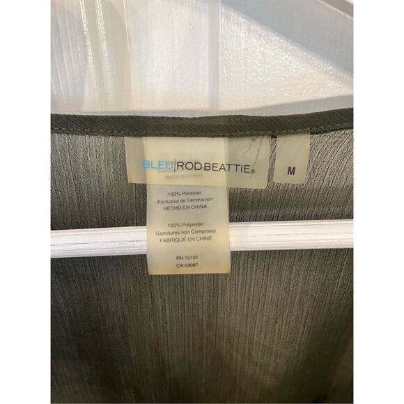 Bleu Rod Beattie Olive Sheer Pom Pom Trimmed Beach Swimsuit Cover Up sz M NWOT - Picture 5 of 6